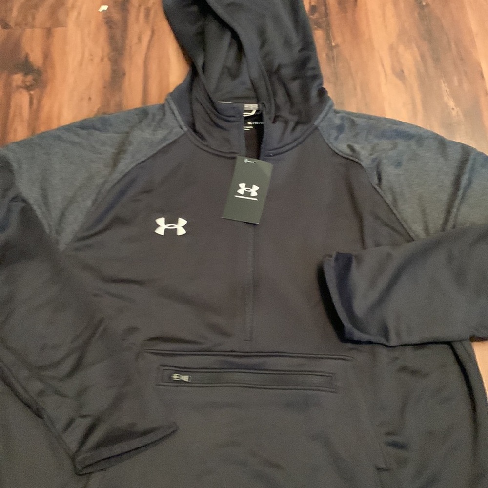 Under Armour Loose Fit Mens Full Zip Men Hoodie Black/Grey XL - Picture 7 of 10